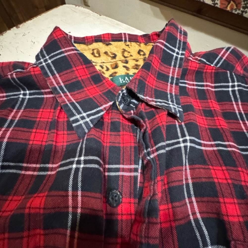 Ralph Lauren Pajamas Size Small/Medium RED TARTAN PLAID Flannel  Long Nightgown - Picture 4 of 7